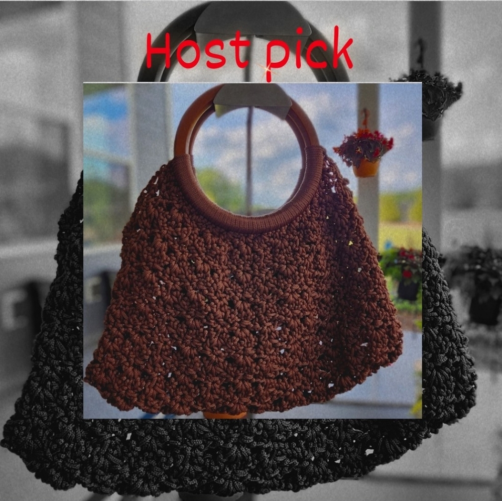 ❌️SOLD❌️ HOST PICK Crochet Lacey Brown Women's Bag - Picture 2 of 8
